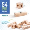 Giantville Large Tumbling Timber Toy + Dice + Carry/Storage Bag - 54-Pc Wooden Blocks - 2 of 4