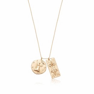 Zodiac Double Medallion 18k Gold Plated Necklace - Ettika - 1 of 2