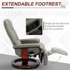 CIPACHO Faux Leather Manual Recliner Adjustable Swivel Lounge Chair with Footrest Armrest and Wrapped Wood Base for Living Room Gray - 4 of 4