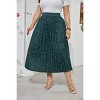 Coolmee Womens Plus Size Maxi Skirt Long Shirring Pleated Skirts Elastic High Waisted A Line Skirts - 2 of 4