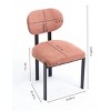 Set of 2 Mid-Century Modern Upholstered Dining Chairs,Armless Kitchen Chairs with Metal Legs & Curved Back-The Pop Home - 4 of 4