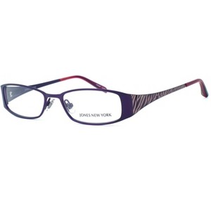 Jones New York J461 51mm Women's Metal Oval Designer Eyeglasses OR Blue Light Filter OR Reading Glasses in Plum Purple Zebra Stripe - 1 of 3