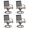 Captiva Designs Outdoor Patio Dining Swivel Steel Chairs with Thick Cushions - 2 of 4