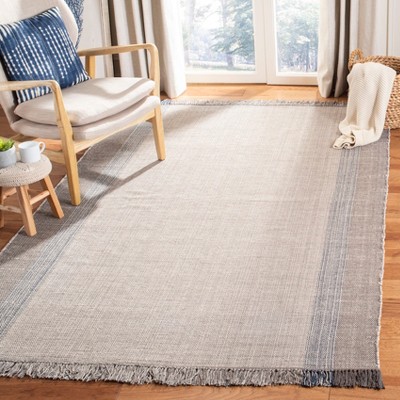 Coastal Charm Hand-Woven Gray Cotton 4' x 6' Area Rug