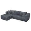 105" Corduroy Upholstery L-Shaped Cloud Modular Sectional Sofa with Right Chaise and Pillows, All-Foam Compression Design - 3 of 4