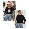 Coolmee Women's Christmas Sweaters Cat Print Sweaters Crewneck Long Sleeve Pullover Winter - 2 of 4