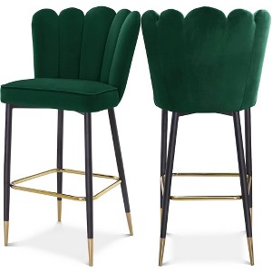Meridian Furniture,Lily Velvet Stool, Set of 2 - 1 of 4