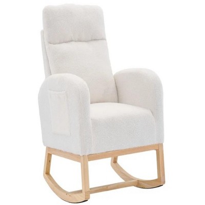35.43"Modern Accent Rocking Chair Rocking Chair with Solid Wood Legs