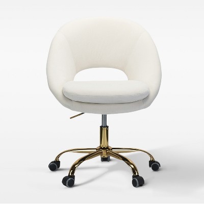 Hector Modern Velvet  Ergonomic Swivel Office Desk Chair with Adjustable Height | Karat Home