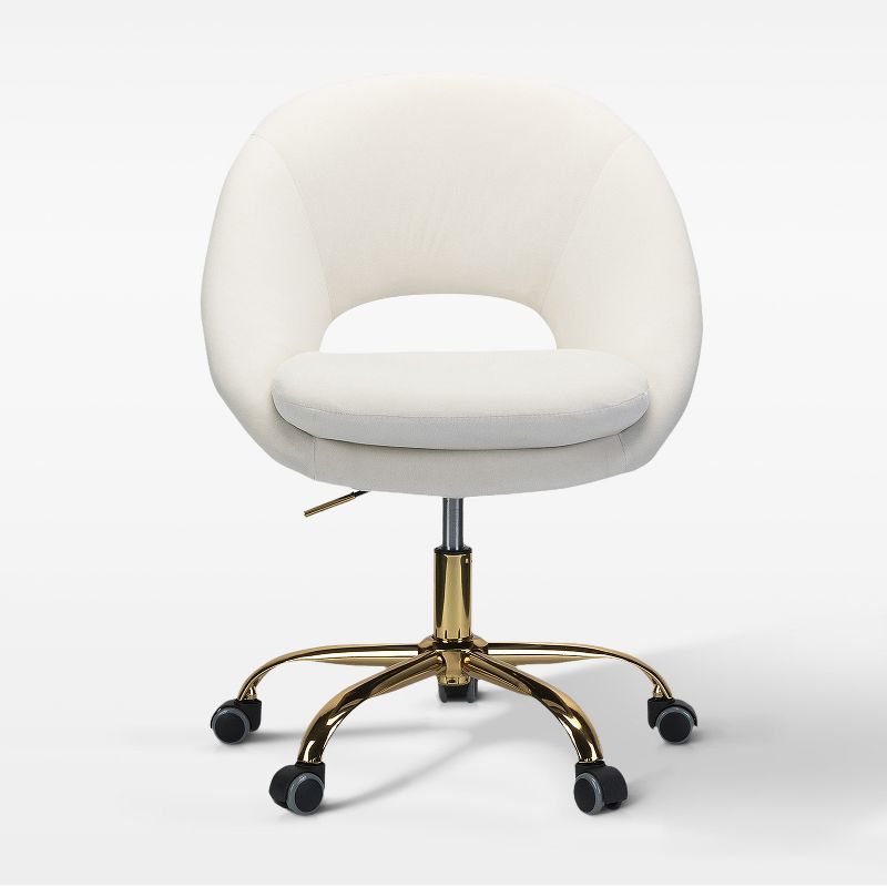 Hector Velvet  Ergonomic Swivel Office Desk Chair with Adjustable Height | Karat Home, 1 of 16