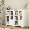 KWPZQEB 4-Tier Storage Cabinet, Floor Cabinet with Drawer & Adjustable Shelves, Freestanding Storage Table for Living Room, Entryway - 3 of 4