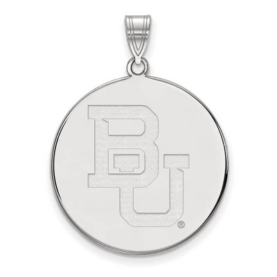 Black Bow Jewelry 14k White Gold Baylor Bears NCAA Extra Large Pendant