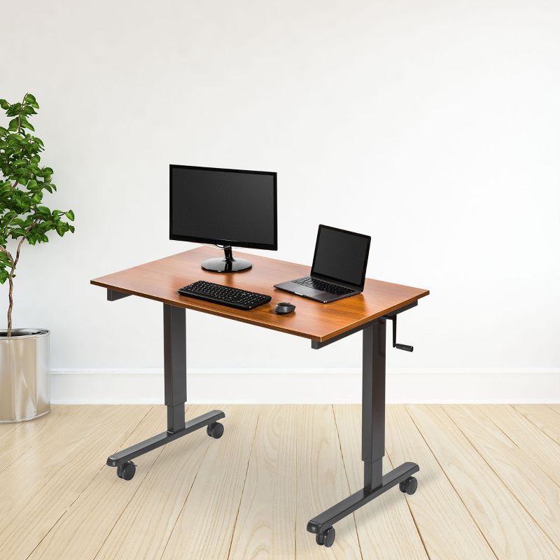 Stand Up Desk Store Crank Adjustable Height Rolling Standing Desk, 3 of 4