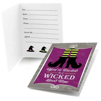 Big Dot of Happiness Happy Halloween - Fill-in Witch Party Invitations (8 Count)