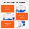 VEVOR Kids Drum Set,3-Piece,14 in Beginner Drum Set with Throne Cymbal Pedal Two Pairs of Drumsticks, 8'' Tom Drum 10'' Snare Drum 14'' Bass Drum,Blue - 4 of 4