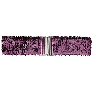 Allegra K Women's Stretchy Metal Interlock Buckles Sequins Decor Belts for Dress 1 Pc
 60cm/23.62" Dark Purple - 1 of 4