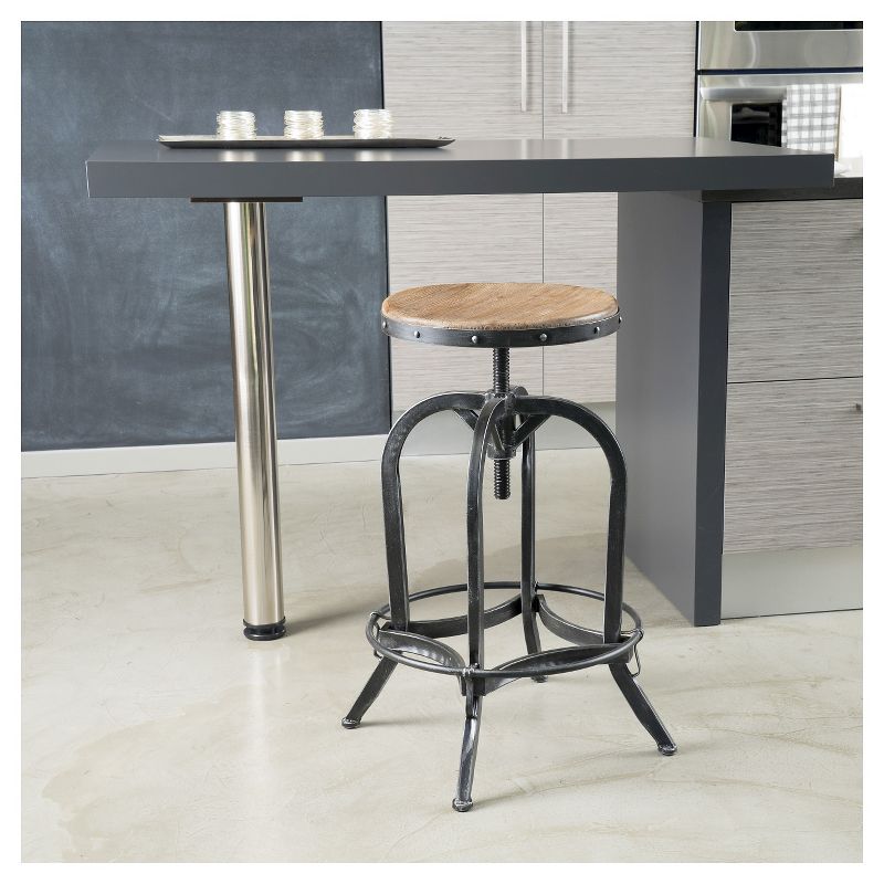 Farmdale Industrial Adjustable Swivel Barstool Natural Antique Black &#8211; Christopher Knight Home, 5 of 8