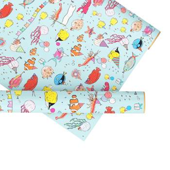 Buy Fish Recyclable Gift Wrapping Paper 2 Sheets and 2 Tags: Fresh