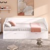 Whisen Modern Design Twin Size Wooden Daybed Extendable Bed with Trundle and Two Storage Drawers - 3 of 4