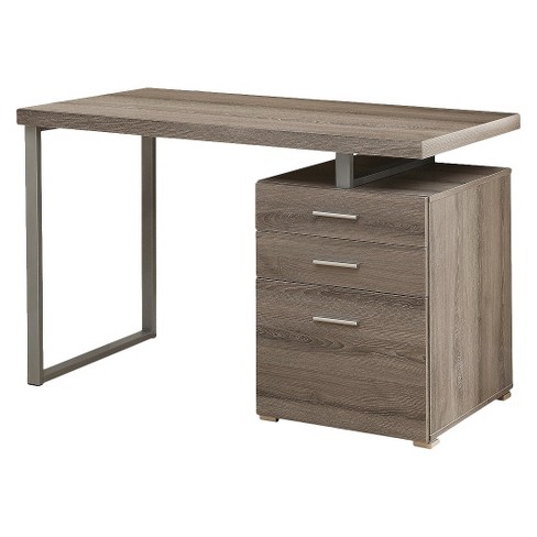 Computer Desk With Drawers Dark Taupe - Everyroom: Reversible U-shaped ...