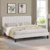 VECELO Velvet Upholstered Platform Bed Frame with Adjustable Headboard, Sturdy Wood Slat Support, No Box Spring Required - 4 of 4