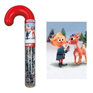 NMR Distribution Rudolph The Red-Nosed Reindeer 150 Piece Candy Cane Micro Jigsaw Puzzle - 1 of 4
