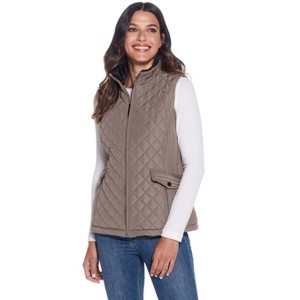 Weatherproof Women's Mixed Quilted Vest with Plush Lining - 1 of 4