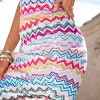 Women's Vibrant Zigzag Print One-Shoulder Beach Cover Up Dress - Cupshe - 2 of 4