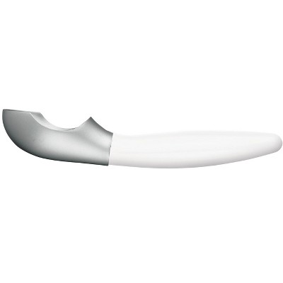 White Stainless Steel Non-Stick Ice Cream Scoop with Non-Slip Grip