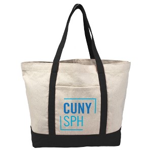 Cuny  School Of Public Health Primary Logo Canvas Tote Bag With External Pocket, Reusable Shoulder Bag for Shopping, School, Beach - 1 of 4