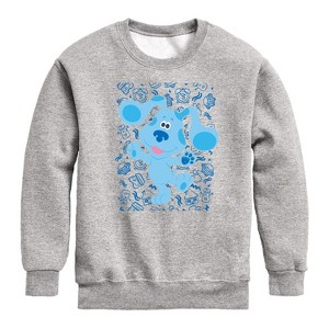 Boys' - Blue's Clues & You! - Blue Waves Hello Graphic Long Sleeve Fleece Sweatshirt - 1 of 4