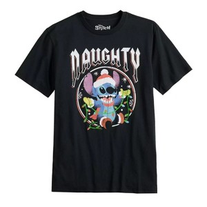 Seven Times Six Disney Lilo and Stitch Men's Naughty Santa Stitch Holiday Tee - 1 of 4