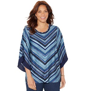 Catherines Women's Plus Size Flutter Sleeve Tunic - 1 of 4
