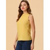 Allegra K Women's Sleeveless Frill Mock Neck Ruffle Chambray Blouse - 4 of 4