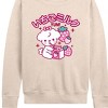 Women's - Instant Message - Kawaii Dog with Strawberry Milk Lightweight French Terry Wide Neck Long Sleeve Shirt - 2 of 4