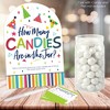 Big Dot of Happiness Cheerful Happy Birthday - How Many Candies Colorful Birthday Party Game - 1 Stand and 40 Cards - Candy Guessing Game - 2 of 4