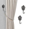 Unique Bargains Curtain Holdbacks Fan Hooks Zinc Alloy 3.86"x1.97" 1 Pair - 2 of 4