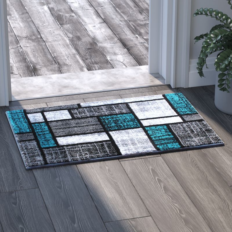 Emma and Oliver Rug with Geometric Mosaic Design with Natural Jute Backing, 3 of 7