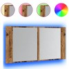 vidaXL LED Mirror Cabinet Old Wood Engineered wood and glass Medium - 2 of 4