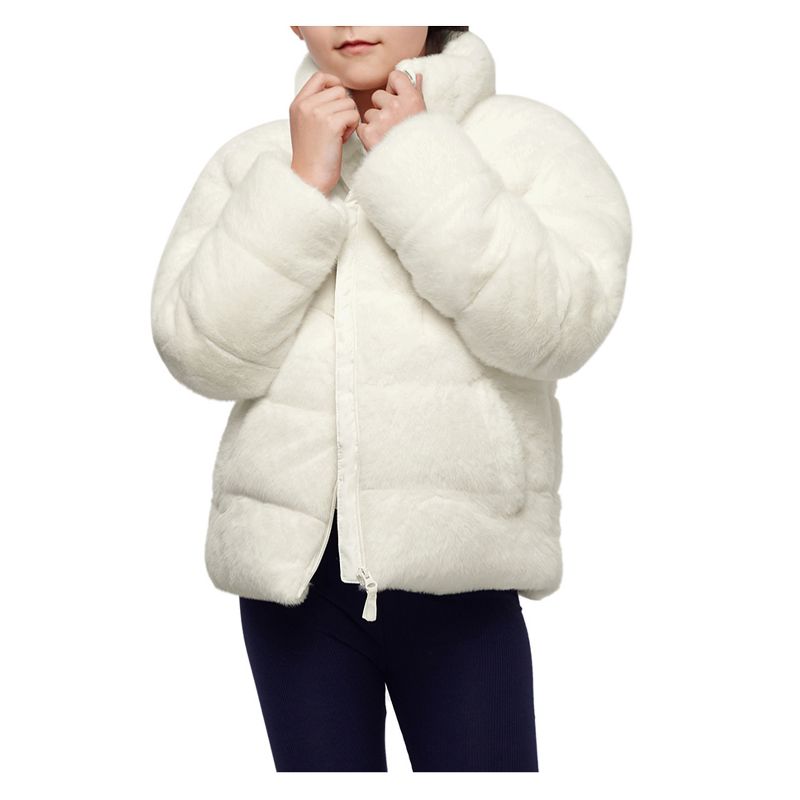 Rokka&Rolla Girls' Fleece Coat Faux Fur Puffer Jacket, 1 of 12