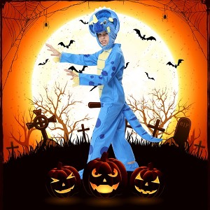 Garvee Triceratops Deluxe Kids Dinosaur Costume for Halloween Dinosaur Dress Up Party (Blue/Yellow,T) - 1 of 4