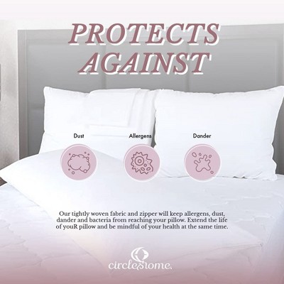 White Cotton Hypoallergenic Body Pillow Protector with Zipper Closure