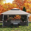 12x12 FT Gazebo Tent Outdoor Pop Up Canopy Tent with Netting, Adjustable Height Instant Gazebos for Patio Garden Backyard - 2 of 4