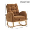 Plush Teddy Rocking Chair with Footrest,High Back Button Tufted Lounge Chair for Nursery Living Room-Baofuwish - 4 of 4