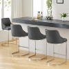 Bekrvio Bar Stools Set of 4, 26” Counter Height with Back - Upholstered PU Leather/Velvet  Steel U-Shaped Base for Kitchen Counter Island - 2 of 4