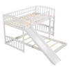 NicBex Twin Size Bunk Bed Loft Bed Pine Bed Frame with Slide, Ladder and Full Length Guardrail for Bedroom, No Box Spring Required, White - 3 of 4