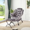 Lazy Chair with Ottoman, Modern Lounge Accent Chair,Leisure Sofa Armchair with Footrest,Reading Armchair with Side Pocket - 2 of 4