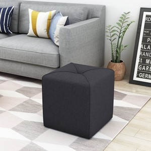 Sapphtopaz Square Cube Ottoman Small Vanity Stool with Tufted Upholstered Foot Stools Modern Ottoman for Living Room, Hallway, Bedroom - 1 of 4