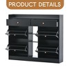 Modern Tipping Bucket Shoe Cabinet with 4 Flip Drawers, Multifunctional 2-Tier Shoe Storage Organizer with Drawers - Leovsnove - 4 of 4