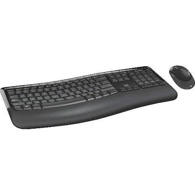 Microsoft Wireless Comfort Desktop 5050 - USB Wireless RF Keyboard - USB Wireless RF BlueTrack Mouse - 16 Hot Keys - Scroll Wheel